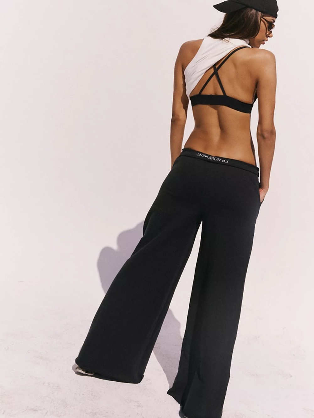 Free People For the Win Wide-Leg Black Lounge Pants